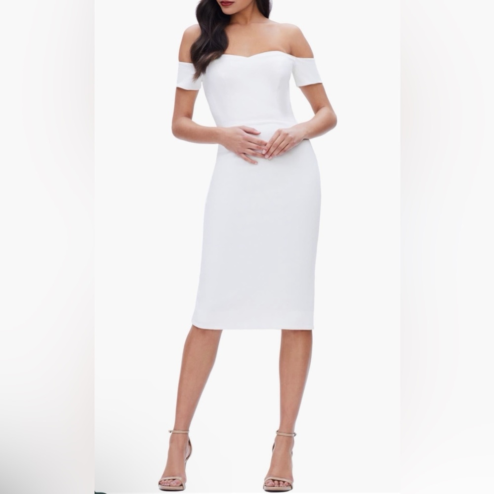 Dress the population off the shoulder dress